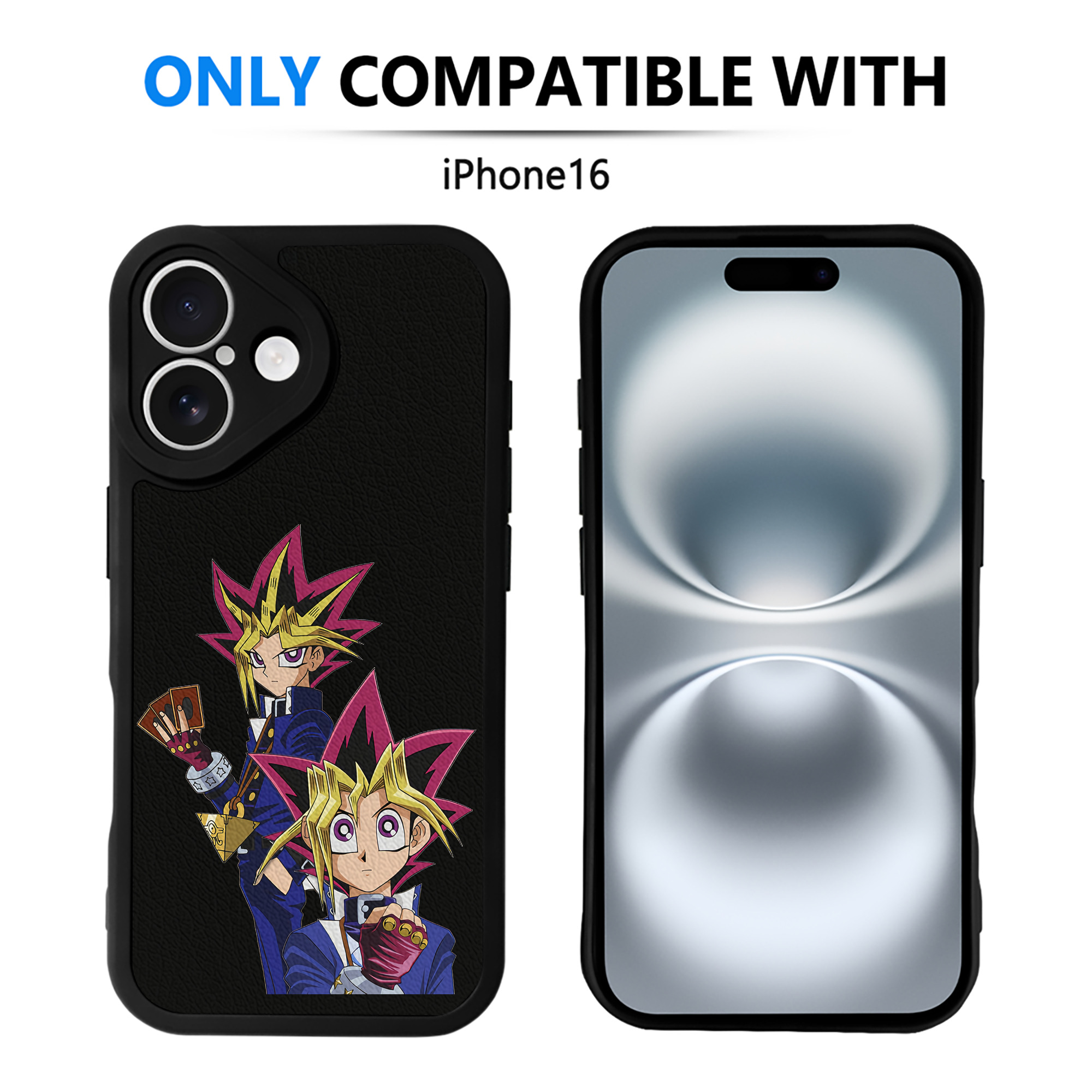 遊☆戯☆王 Yu-Gi-Oh! 【iPhone 16シリーズ対応】シリコンスマホケース（レザー調） 材質：シリコン